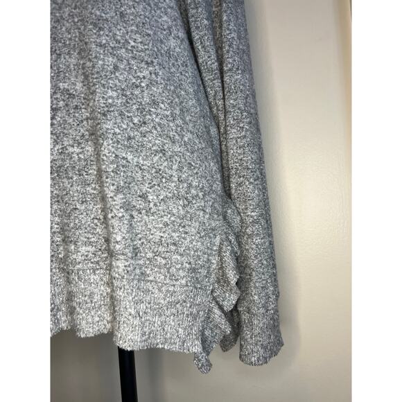 Anthropologie Postmark Grey Ruffle Sweater sz S - Picture 2 of 2